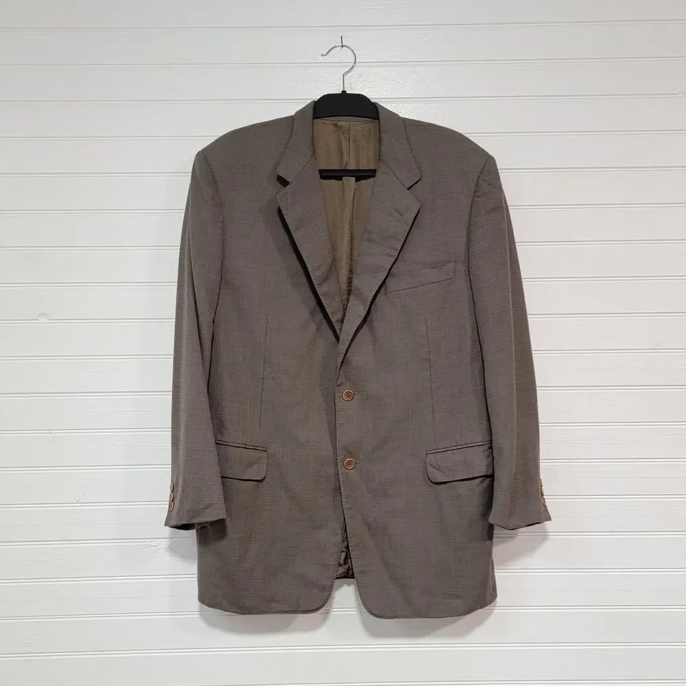 Canali Wool Sport Coat‎ Mens Size 56R Brown Saks Professional Blazer Jacket FLAW
